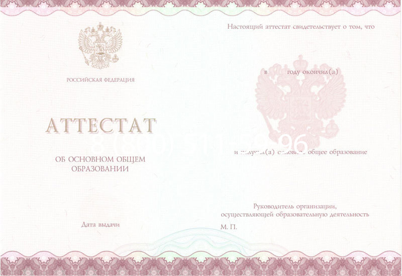 Купить Аттестат за 9 класс 2014-2024 года в Альметьевске